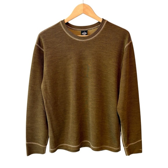 Men’s Knit PrAna Breathe Sweater Brown Embroidered Logo Earth Tone size Medium - Picture 1 of 9